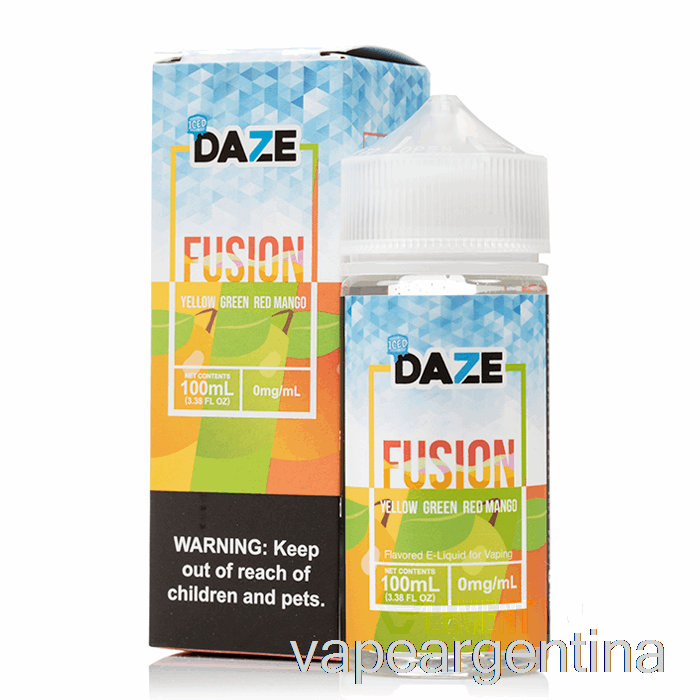 Mango Helado Amarillo Verde Rojo - 7 Daze Fusion - 100ml 3mg Vape Argentina